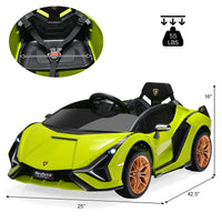 INFANS 12V Licensed Lamborghini Sian Kids Ride on Car with Parent Remote Control, Electric Toy Roadster Carbon Fiber Textured