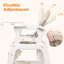 INFANS 5 in 1 Baby High Chair, Convertible Toddler Table Chair Set, Rocking Chair, Multi-Function Seat with Lockable Universal Wheels