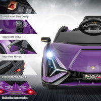 INFANS 12V Licensed Lamborghini Sian Kids Ride on Car with Parent Remote Control, Electric Toy Roadster Carbon Fiber Textured