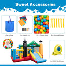 INFANS Inflatable Bounce House, Train Theme Kids Jumping Castle, Inflatable Obstacle Course with 950W Blower