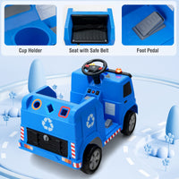 INFANS Ride on Car, 6V Recycling Garbage Truck Electric Vehicle with Music, Horn, Warning Lights