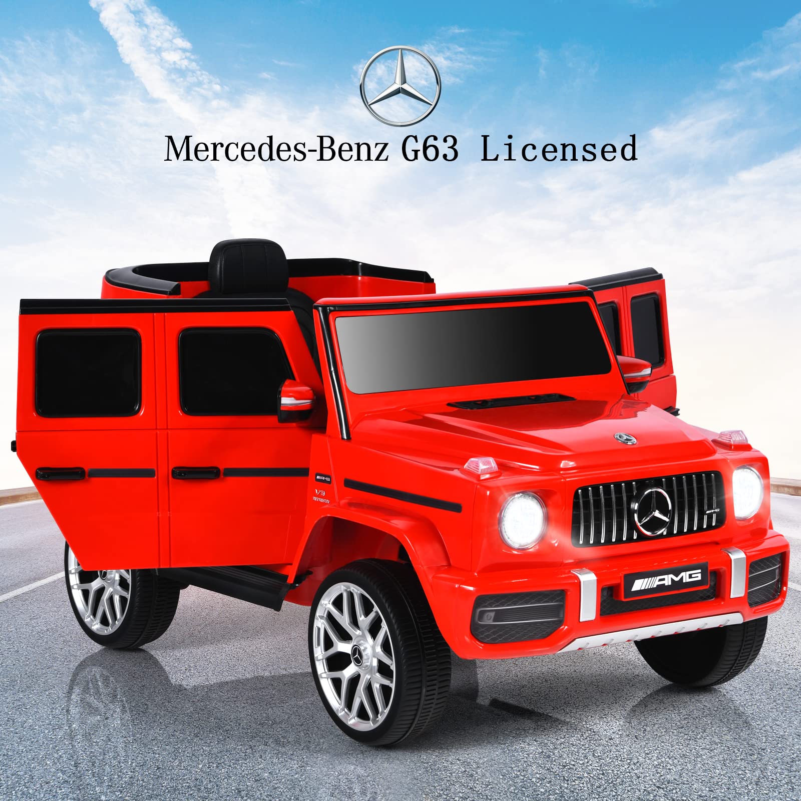 INFANS Licensed Mercedes Benz G63 Kids Ride on Car, 12V Electric Vehicle, Battery Powered for Children Boy Girl