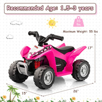 Infans Kids Ride on ATV, 6V Electric Vehicle for Toddlers, 4 Wheeler Battery Powered Motorized Quad Toy Car
