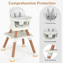 INFANS 8 in 1 Baby High Chair, Convertible Highchair for Babies and Toddlers, Infant Dining Booster Seat, Kids Stool Table Chair Set