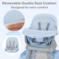 INFANS 9 in 1 High Chair, Convertible Baby Highchair, Table and Chair Set Building Block Infant Dining Booster Seat