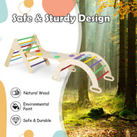 INFANS Climbing Toys for Toddlers, 5 in 1 Kids Wooden Montessori Triangle Set Climber Toy, Indoor Climb Activity