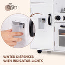 INFANS Play Kitchen for Kids, Wooden Kids Play Kitchen Playset with Realistic Light & Sounds, Children Pretend Cooking Toy Set