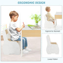 INFANS 3 in 1 Kids Table and Chair Set, Wood Multi Activity Table with Removable Tabletop, Detachable Blackboard
