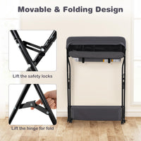 INFANS Baby Changing Table with Wheels, Portable Folding Diaper Station Nursery Organizer with Adjustable Height