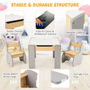 INFANS 3 in 1 Kids Table and Chair Set, Wood Multi Activity Table with Removable Tabletop, Detachable Blackboard