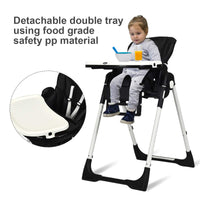 INFANS Foldable High Chair for Babies & Toddlers with Multiple Adjustable Backrest, Footrest and Seat Height