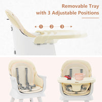 INFANS 8 in 1 Baby High Chair, Convertible Highchair for Babies and Toddlers, Infant Dining Booster Seat, Kids Stool Table Chair Set