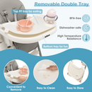 INFANS High Chair for Babies and Toddlers, Foldable Highchair with 7 Different Heights 4 Reclining Backrest Seat 3 Setting Footrest INFANS