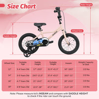 INFANS Kids Bike, 16 18 Inch Toddlers Bike with Training Wheels Safety Bell Adjustable Seat and Handlebar