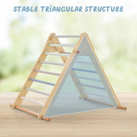 INFANS Climbing Toys for Toddlers, 3 in 1 Foldable Kids Wood Montessori Pikler Climber Ladder with Ramp, Slide