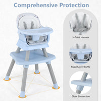 INFANS 8 in 1 Baby High Chair, Convertible Highchair for Babies and Toddlers, Infant Dining Booster Seat, Kids Stool Table Chair Set