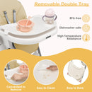 INFANS High Chair for Babies and Toddlers, Foldable Highchair with 7 Different Heights 4 Reclining Backrest Seat