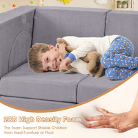 INFANS Modular Kids Play Couch, 8 PCS Toddler Creative Sectional Fort Building Sofa