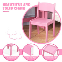 INFANS Kids Vanity, Princess Makeup Desk and Chair Set with Lights Mirror, Pretend Play Vanity Set for Toddler Girls