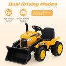 INFANS Kids Ride on Car, 12V Electric Excavator Vehicle Construction Truck, Toddlers Battery Powered Bulldozer Tractor