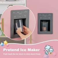 INFANS Kids Kitchen Playset, Toddler Wooden Kitchen Pretend Cooking Toy Set with Coffee Maker