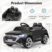 INFANS Licensed Audi SQ8 Ride on Car, Battery Powered Electric Vehicle for with Remote Control, Adjustable Music, LED Lights