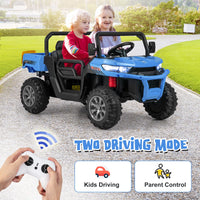 INFANS 2 Seater Ride on UTV, 12V Kids Electric Vehicle Dump Truck, Toddlers Battery Powered Car with Music