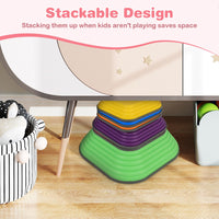INFANS Balance Stepping Stones for Kids, 6, 11pcs Non-Slip Plastic Balance Stones, Indoor Outdoor Coordination Balance Blocks