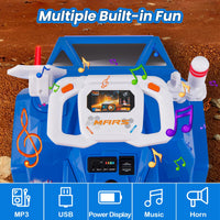 INFANS Ride on Car, 6V Electric Toy for Kids with Radar, Rocket, MP3, USB, Horn, 4-Wheeler Battery Powered Quad Gift for Toddlers