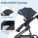 INFANS 2 in 1 Baby Stroller, Convertible Stroller, Foldable High Landscape Shock Absorption with Reversible Seat