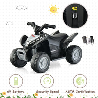 Infans Kids Ride on ATV, 6V Electric Vehicle for Toddlers, 4 Wheeler Battery Powered Motorized Quad Toy Car