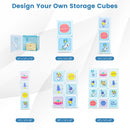 INFANS Children Wardrobe, Kid Closet, Cute for Kids Bedroom Nursery Armoire with 8 Cube, Kid Clothes Storage Organizer