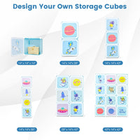 INFANS Children Wardrobe, Kid Closet, Cute for Kids Bedroom Nursery Armoire with 8 Cube, Kid Clothes Storage Organizer