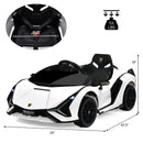 INFANS 12V Licensed Lamborghini Sian Kids Ride on Car with Parent Remote Control, Electric Toy Roadster Carbon Fiber Textured