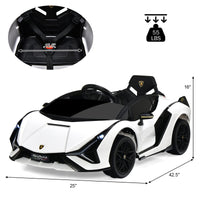 INFANS 12V Licensed Lamborghini Sian Kids Ride on Car with Parent Remote Control, Electric Toy Roadster Carbon Fiber Textured