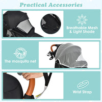 INFANS Lightweight Baby Stroller for 0-36 Month, Compact Stroller with One-Hand Fold, Travel Stroller for Airplane