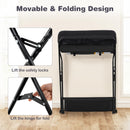 INFANS Baby Changing Table with Wheels, Portable Folding Diaper Station Nursery Organizer with Adjustable Height