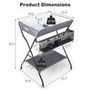 INFANS Baby Changing Table, Folding Diaper Station Portable Nursery Organizer with Safety Belt and Storage Racks