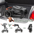 INFANS 2 in 1 Baby Stroller, Convertible Stroller, Foldable High Landscape Shock Absorption with Reversible Seat