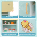 INFANS Ice Cream Cart Grocery Store Marketplace Toy, Market Stand Shop Pretend Play Set with Accessories Gift for Ages 3+