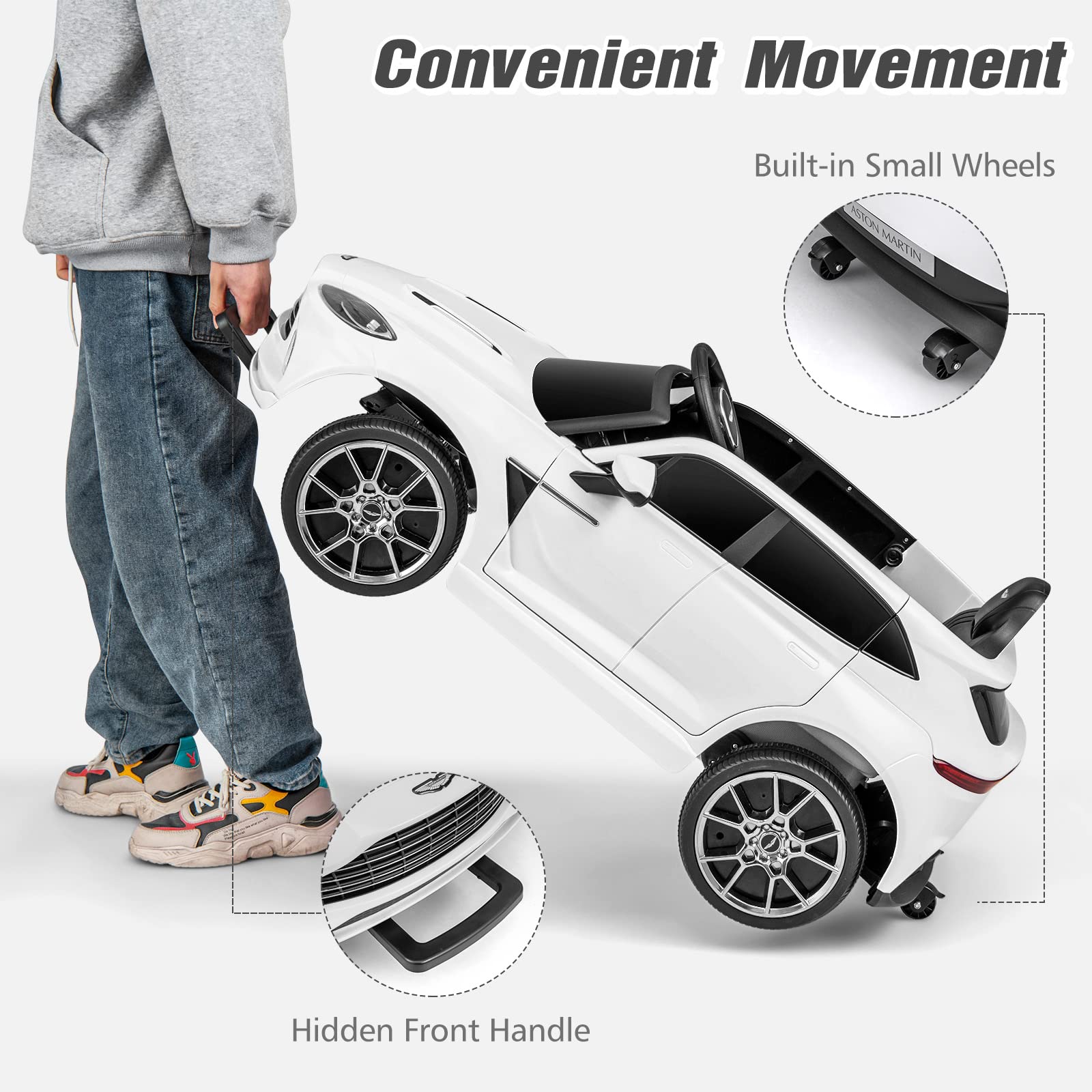 INFANS Kids Ride on Car, 12V Electric Vehicle Licensed Aston Martin DBX with Remote Control