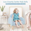 INFANS Kids Sofa, Toddler Armchair with Solid Wooden Frame Anti-Tipping Design Plush Fabric, Upholstered Children Chair