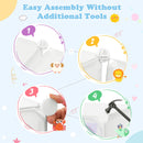 INFANS Children Wardrobe, Kid Closet Portable Baby Dresser Cute for Kids Bedroom Nursery Armoire with Doors