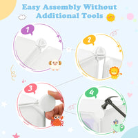 INFANS Children Wardrobe, Kid Closet Portable Baby Dresser Cute for Kids Bedroom Nursery Armoire with Doors