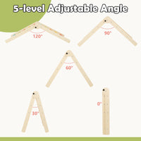 INFANS Climbing Toys for Toddlers, 8 in 1 Foldable Wood Pikler Montessori Jungle Gym, Indoor Kids Playground Climber Triangle Set