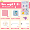 INFANS Children Wardrobe, Kid Closet, Cute for Kids Bedroom Nursery Armoire with 8 Cube, Kid Clothes Storage Organizer