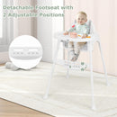 INFANS 4 in 1 Baby High Chair, Convertible Highchair for Babies and Toddlers, Infant Feeding Highchairs with Removable Tray Adjustable Footrest