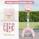 INFANS Toddler Basketball Hoop, 3 in 1 Height Adjustable Kids Sports Activity Center Indoor with Soccer Goal Golf Ball and Club