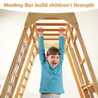 INFANS 8 in 1 Climbing Toys for Toddlers, Kids Wood Montessori Climber Playset, Indoor Playground Jungle Gym