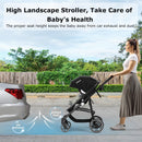 INFANS 2 in 1 Baby Stroller, High Landscape Infant Stroller, Foldable Pushchair